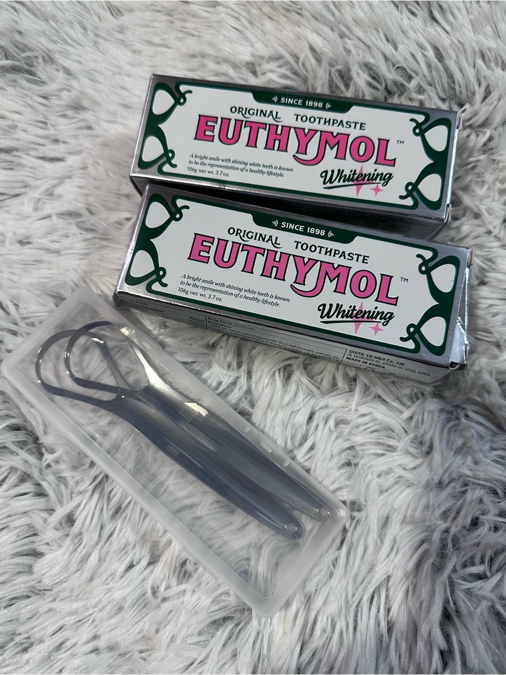 New (2) euthymol toothpaste and a new pack of tongue cleaners